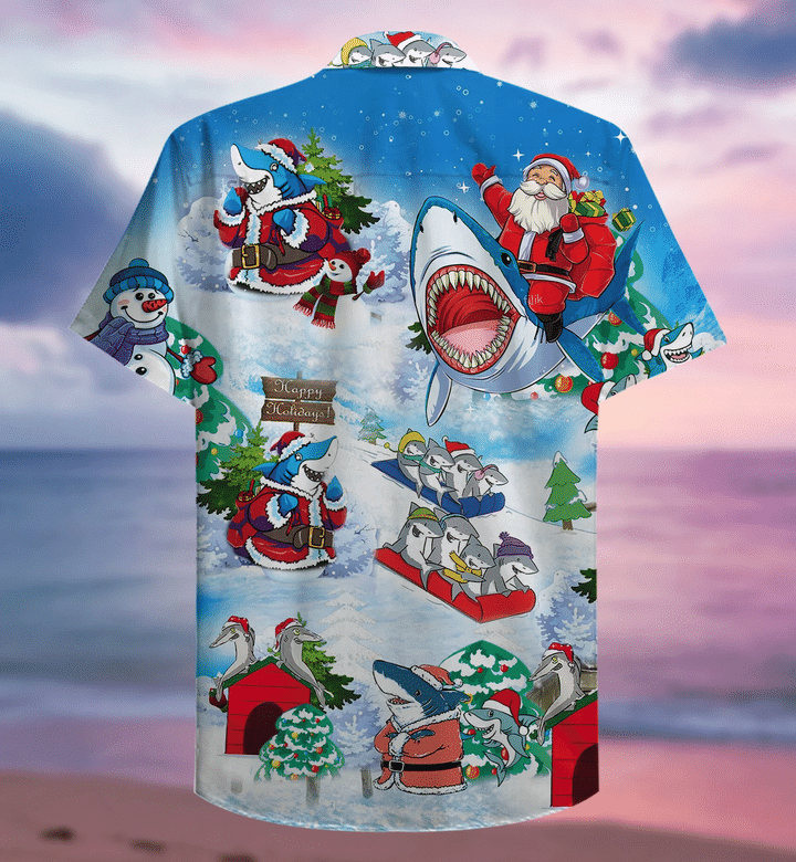 Christmas Shark Hawaiian Shirt