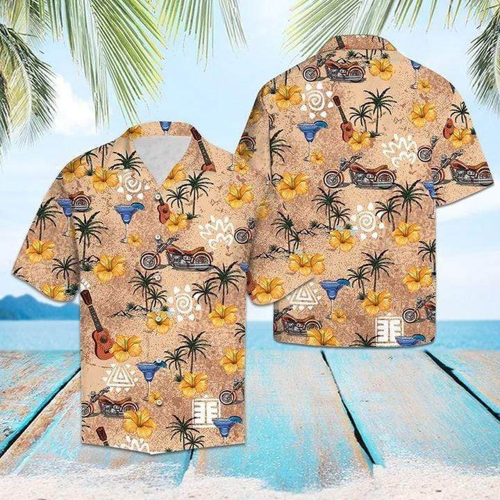 Classic Vintage Motorcycle Hawaiian Aloha Shirts #H