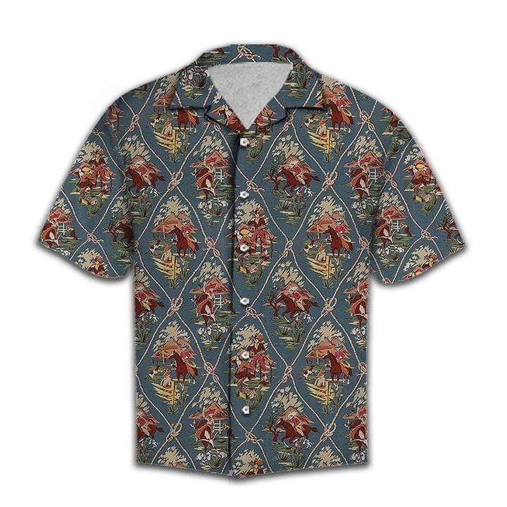 Vintage Cowboy Life Hawaiian Aloha Shirts #DH