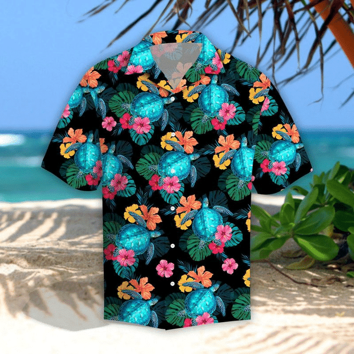 Turtles Hibiscus Tropical Hawaiian Shirt 131