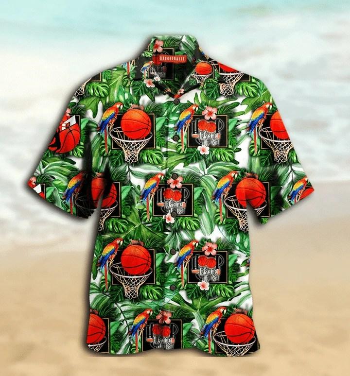 I Love Basketball Parrot Tropical Hawaiian Shirt 