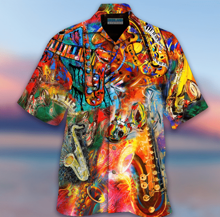 Music On World Off Saxophone Hawaiian Shirt