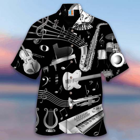 Silver Musical Instrument Hawaiian Shirt | For Men & Women | Adult | HW3070