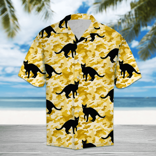 Black Cat Hawaiian Shirt | Unisex | Adult | HW5027