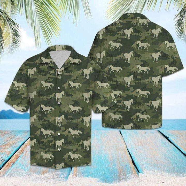 Horse Camo Tropical Hawaiian Shirt 131