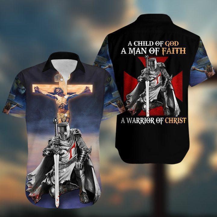 A Child Of God A Man Of Faith A Warrior Of Christ Hawaiian Shirt | For Men & Women | Adult | HW3928