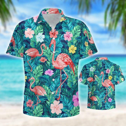 Flamingo Hawaii Shirt Unique Beach Hawaiian