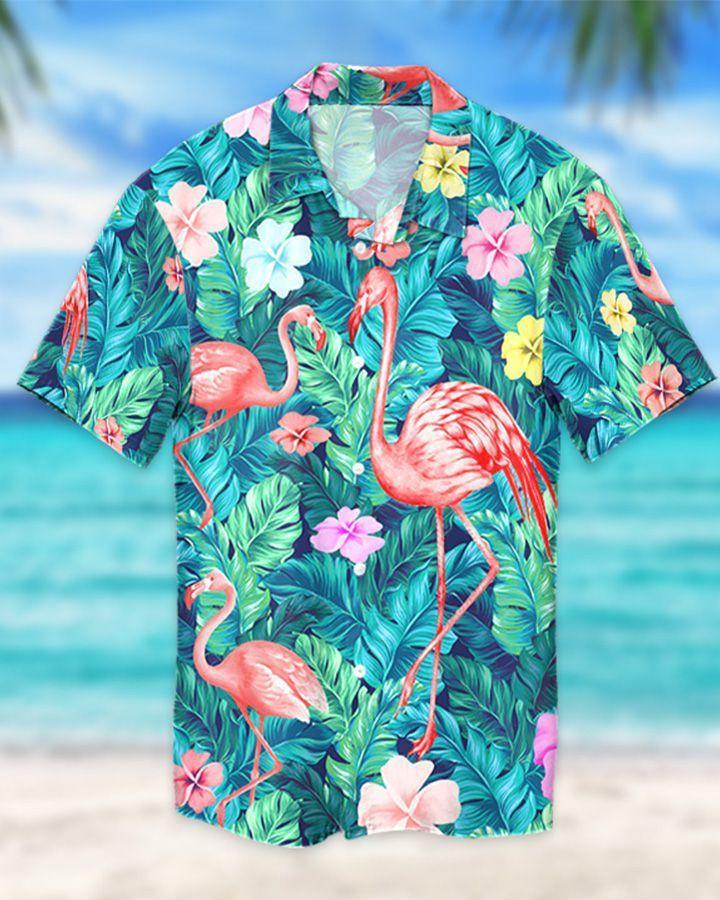 Flamingo Hawaii Shirt Unique Beach Hawaiian