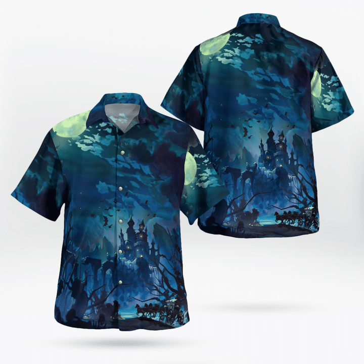 Gloomy Full Moon Night Haunted Halloween Hawaiian Shirt | For Men & Women | Adult | HW9038