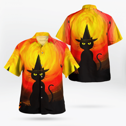 Wizard Black Cat Halloween Hawaiian Shirt | For Men & Women | Adult | HW8882