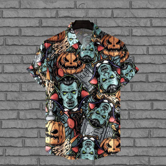 Pumpkin Vampire Halloween Hawaiian Shirt | For Men & Women | Adult | HW8224