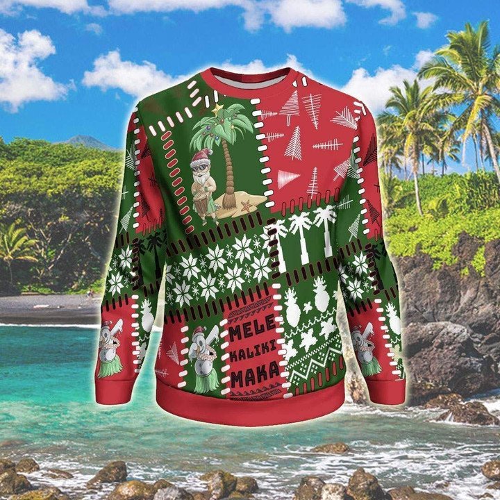 Polynesian Santa Claus Ugly Christmas Sweater 