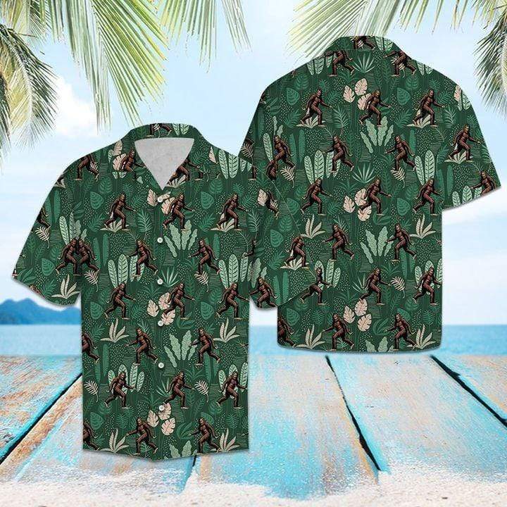 Bigfoot Tropical Palm Camping Hawaiian Shirt | For Men & Women | Adult | HW3151