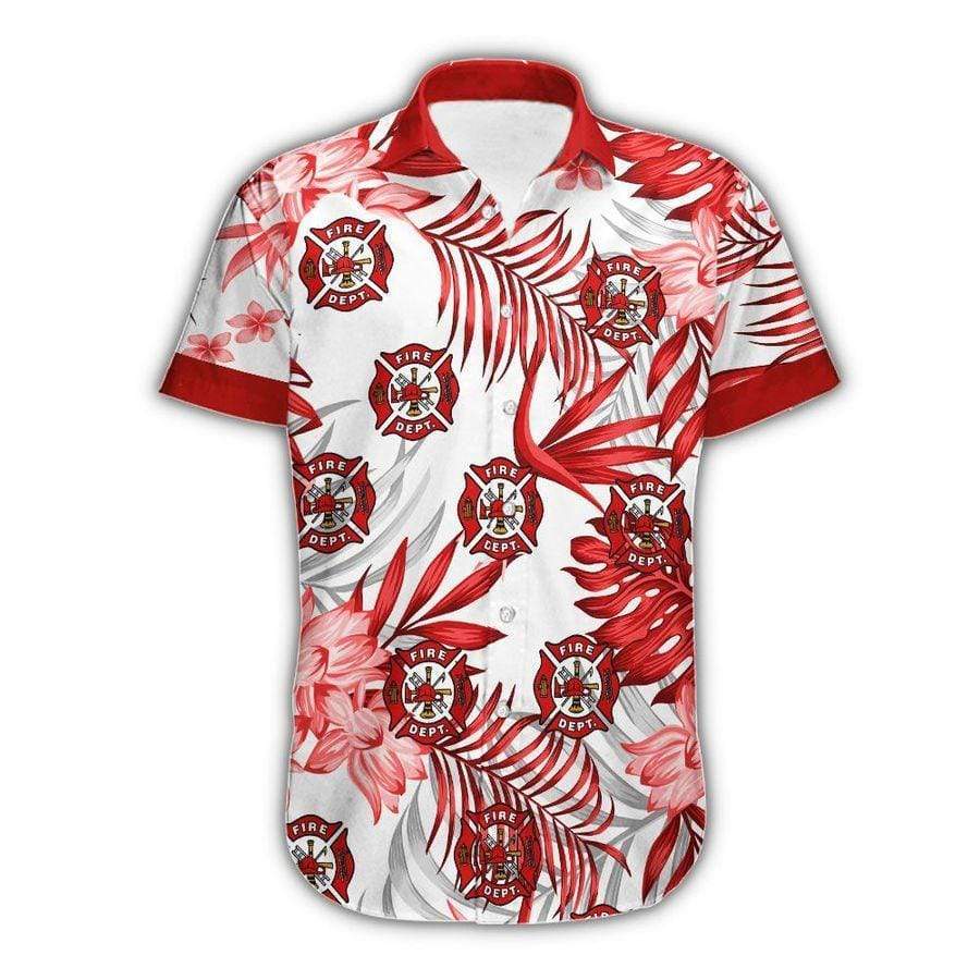 Custom Hawaiian Aloha Shirts Firefighter with Name #DH