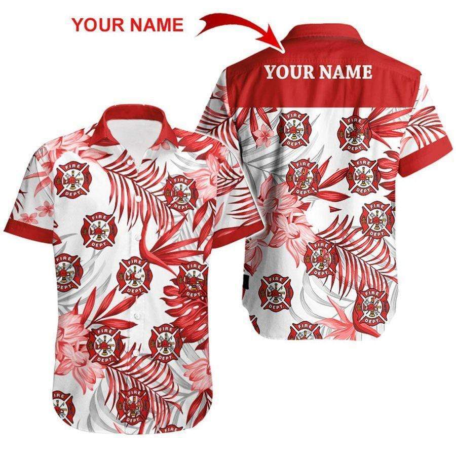 Custom Hawaiian Aloha Shirts Firefighter with Name 