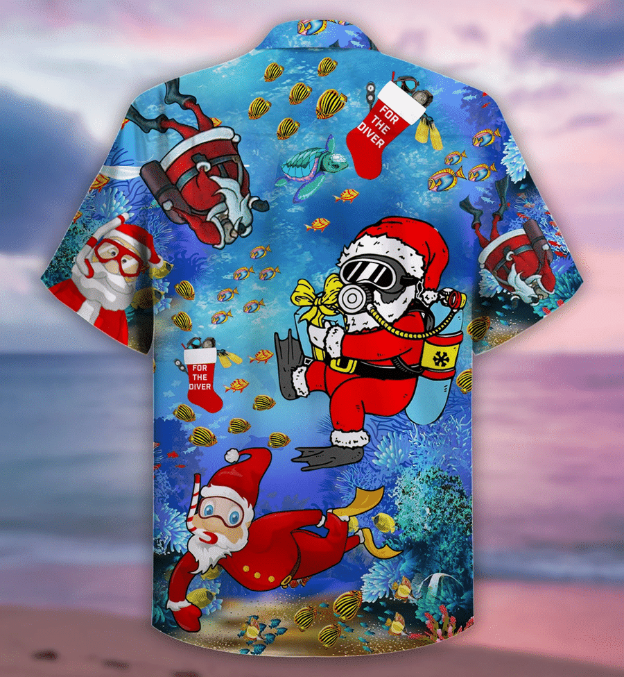 Hawaiian Aloha Shirts Christmas Santa Claus Dives #DH