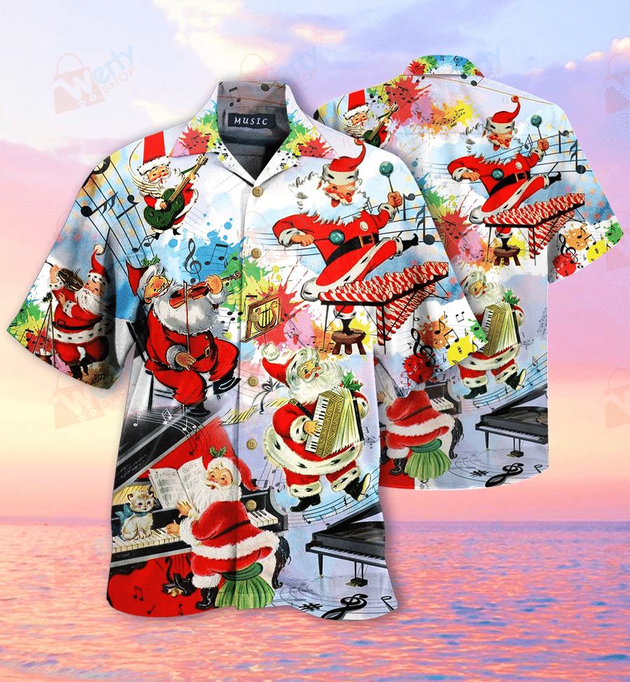 Party Music On Christmas Hawaiian Shirt