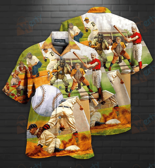 Playing Baseball Hawaiian Shirt