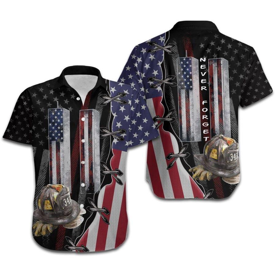 9.11 Never Forget Firefighter Hawaiian Shirt | For Men & Women | Adult | HW8410