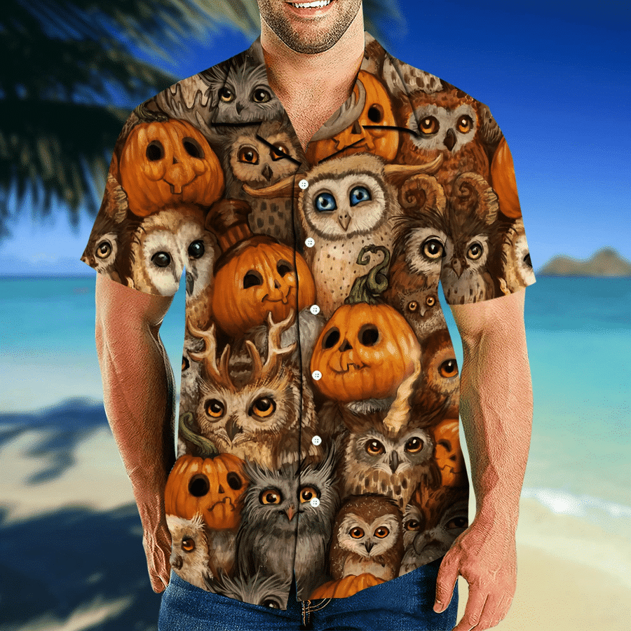 Owl Halloween Hawaiian Shirt | For Men & Women | Adult | HW8201