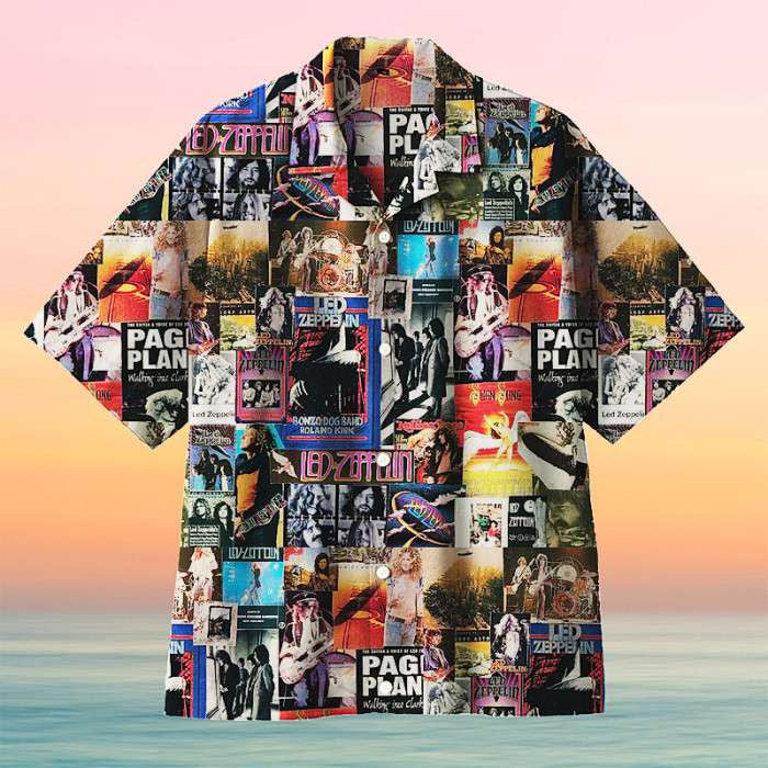 Beach Shirt Rock Band Led Zeppelin Hawaiian Shirt , Aloha Shirt