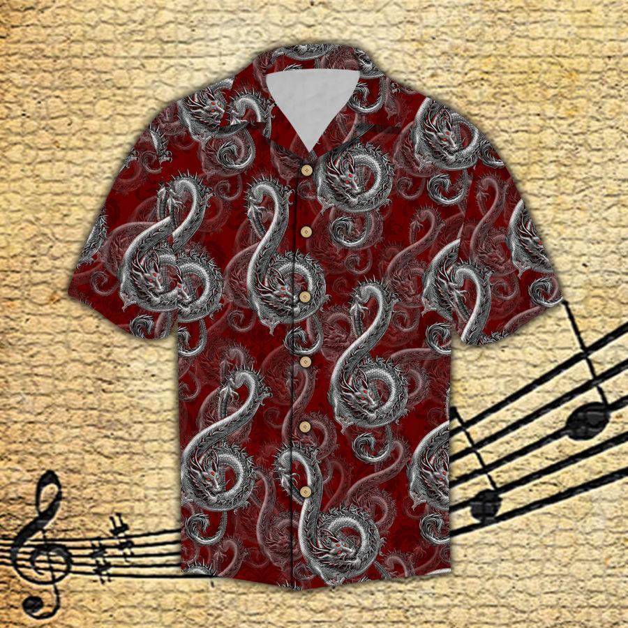 Dragon Music Note Hawaii Shirt Unique Beach Hawaiian