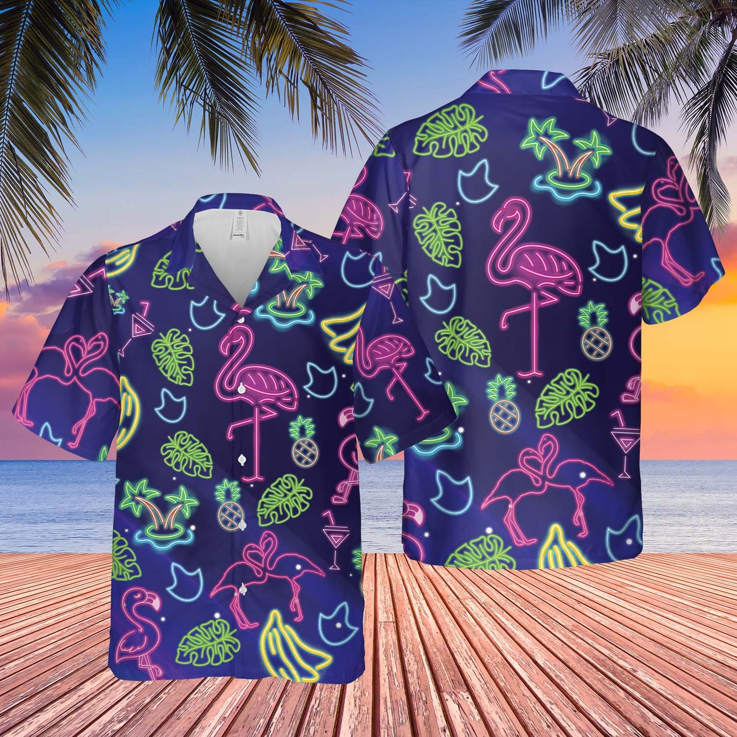 Flamingo Beautiful Tropical Light Hawaiian Shirt