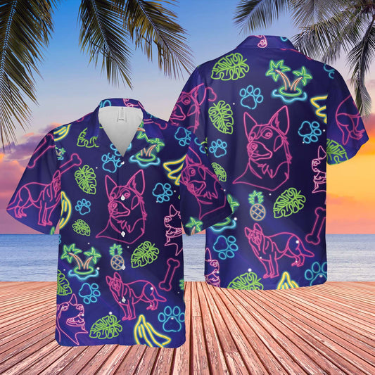 German Shepherd Beautiful Tropical Light Hawaiian Shirt