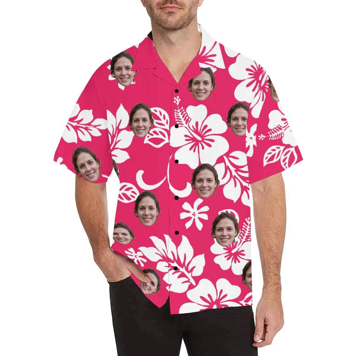 Custom Face Christmas Men's Hawaiian Shirt