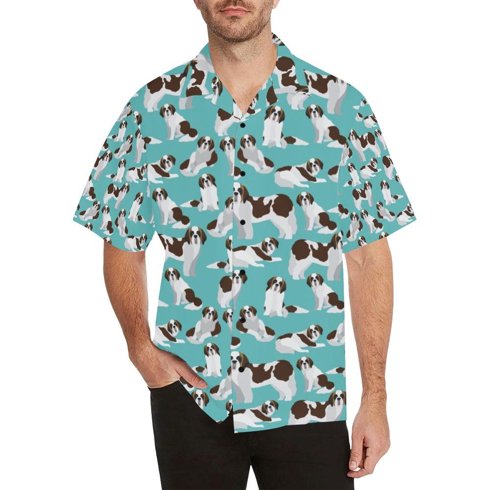 St Bernards Print Design Hawaiian Shirt