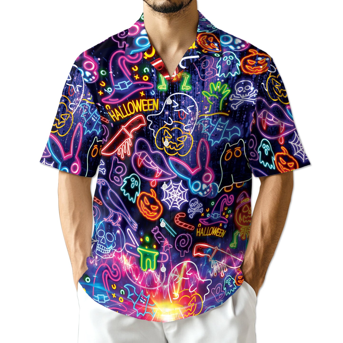 Azhawaiian Chained Skull Hawaiian Shirt for Men