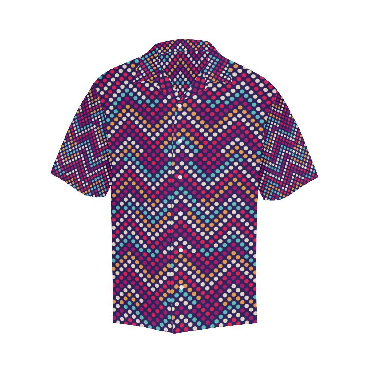 Zigzag Chevron Pokka Dot Aboriginal Pattern Mens All Over Print Hawaiian Shirt