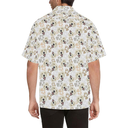 Golden Retriever Pattern Print Design 02 Mens All Over Hawaiian Shirt