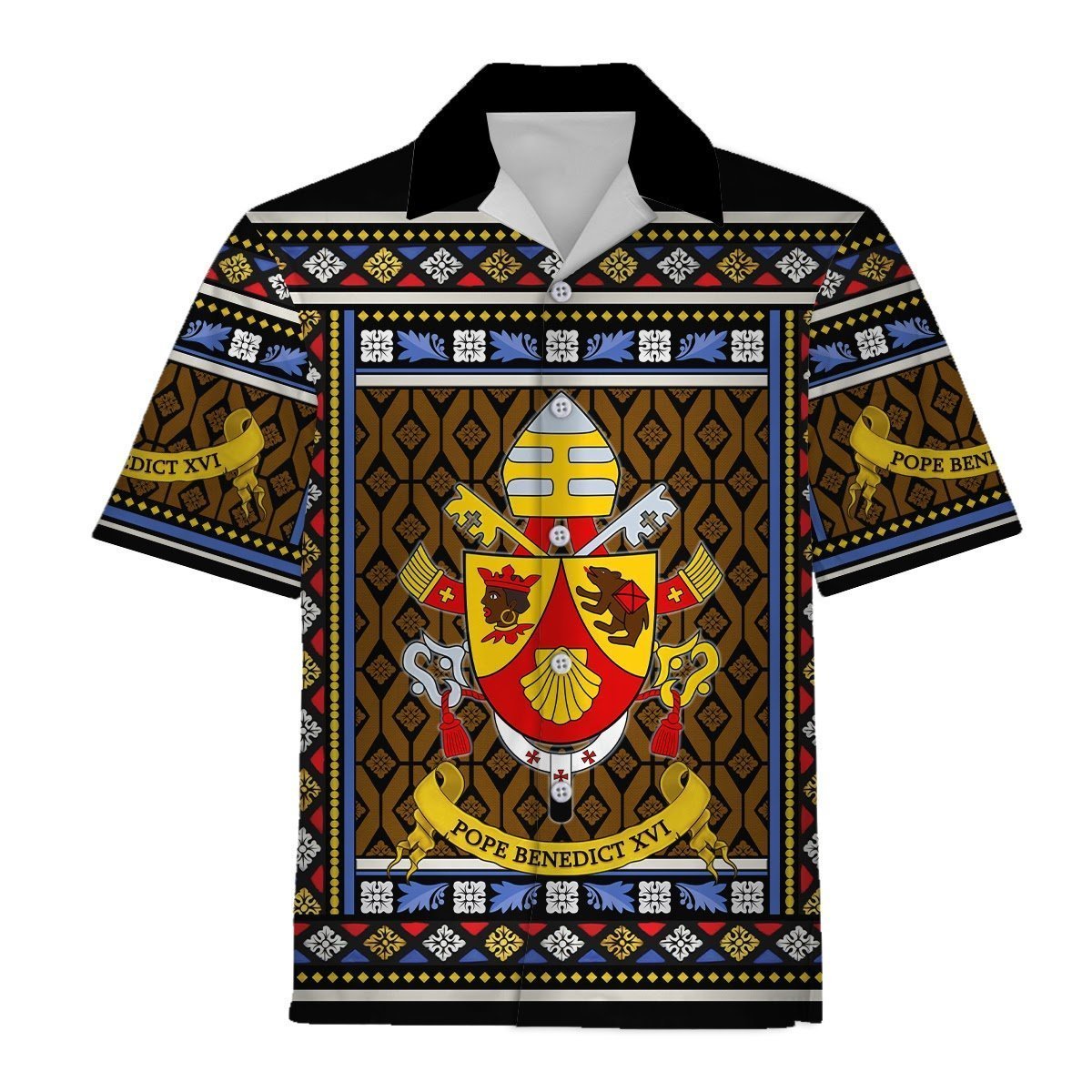 3D Hawaiian Outfit Pope Benedict Xvi Coat Of Arms Shirt