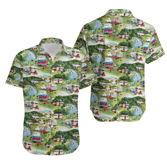 Adventure & Camping Hawaiian Shirt | Unique Beach Shirt Hawaiian