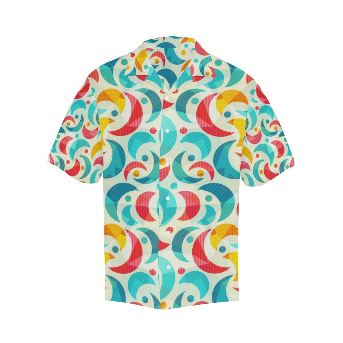 Colorful Moon Pattern Mens All Over Print Hawaiian Shirt