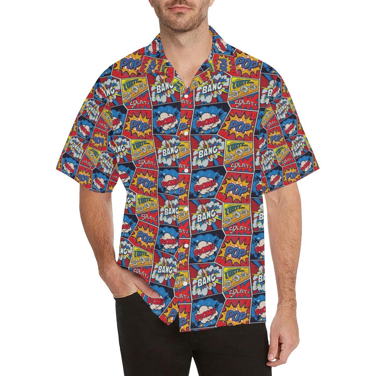 Comic Book Pattern Print Design Hawaiian Shirt