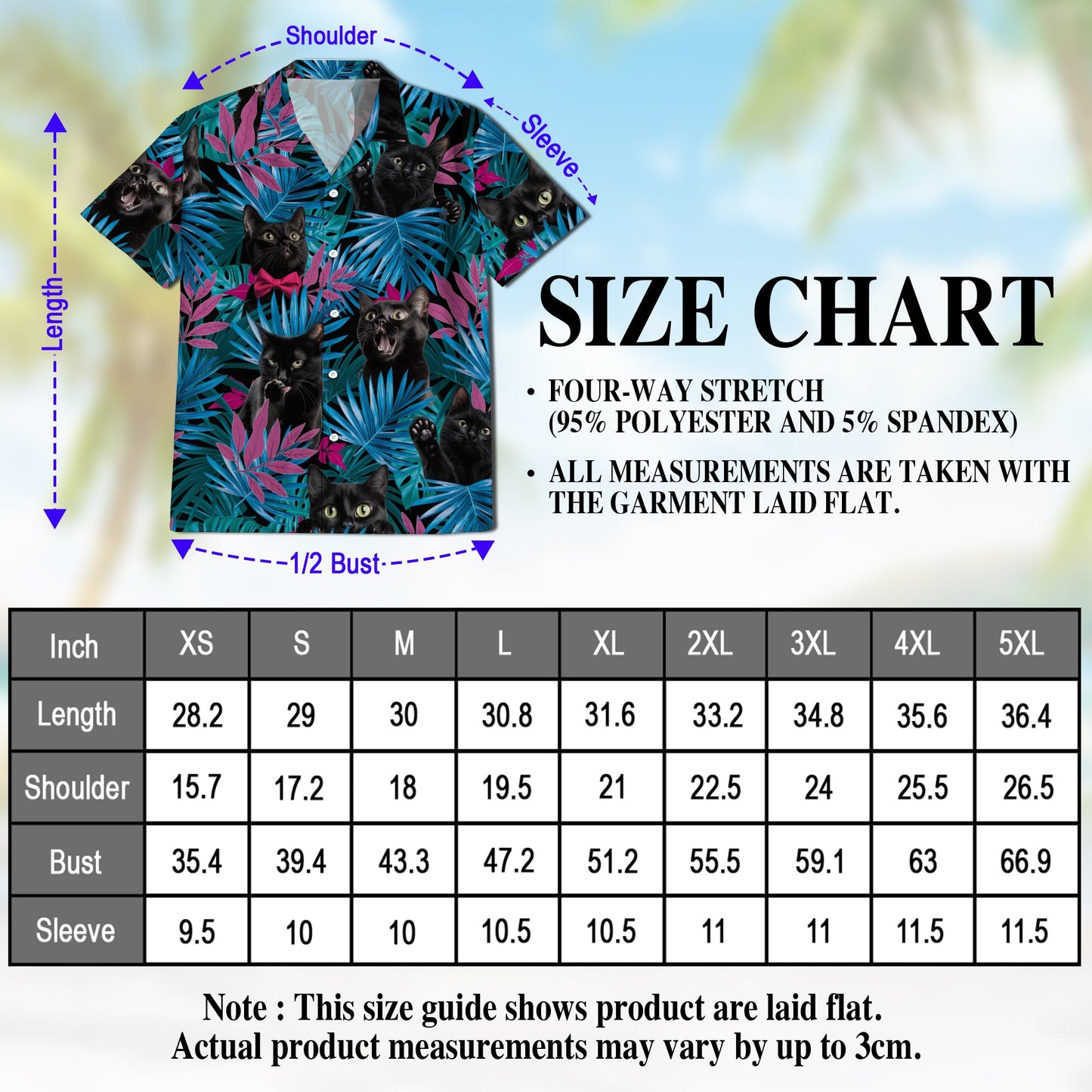Tropical Black Cat Hawaiian Shirt for Men, Button Down Aloha Shirt - Azhawaiian