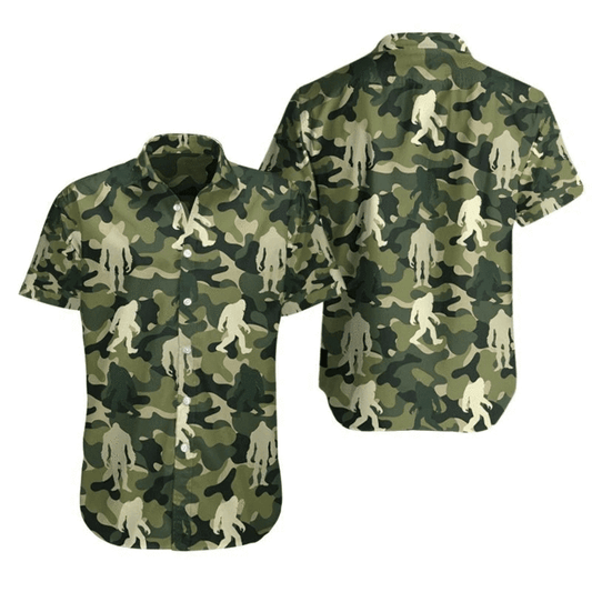 Amazing Bigfoot Camo Tropical Hawaiian Shirt 131