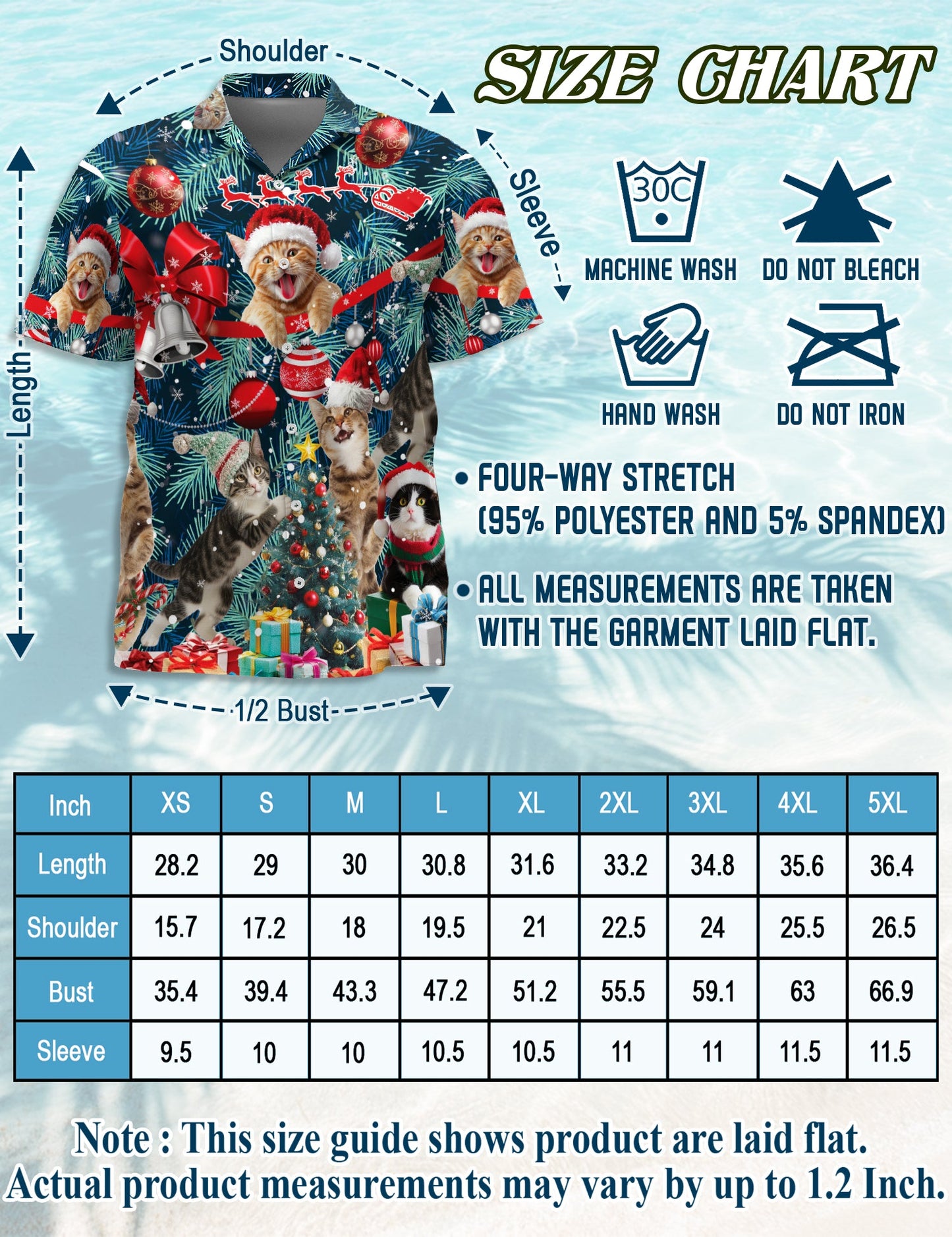Christmas Cat Hawaiian Shirt for Men, Button Down Aloha Shirt - Azhawaiian