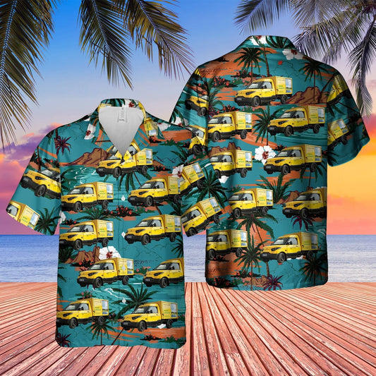 German Deutsche Post Streetscooter  Blue High Quality Unisex Hawaiian Shirt For Men And Women Dhc17063190