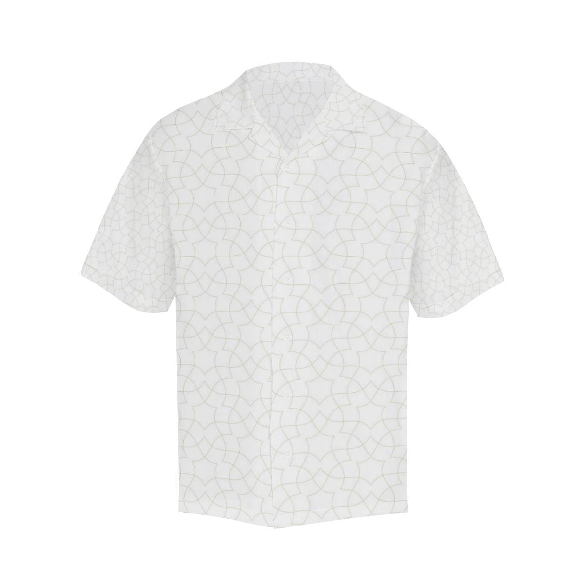 Arabic White Pattern Mens All Over Print Hawaiian Shirt