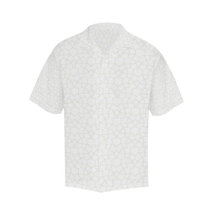 Arabic White Pattern Mens All Over Print Hawaiian Shirt