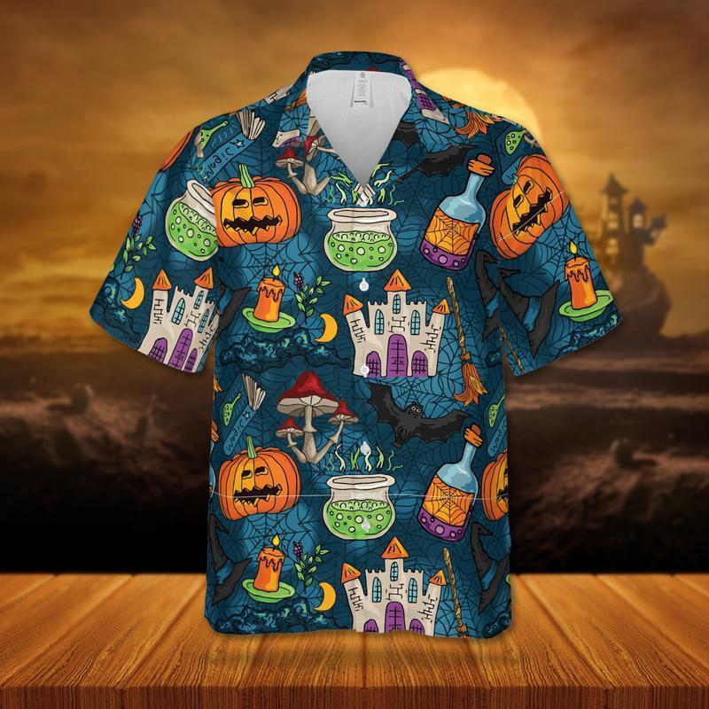 The Witch's Castle Halloween Hawaiian Shirt | For Men & Women | Adult | HW9236