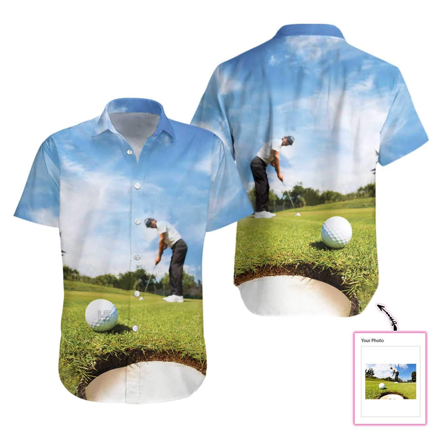 Personalized Photo Golfer Hawaiian Aloha Shirts Customize Photo #L