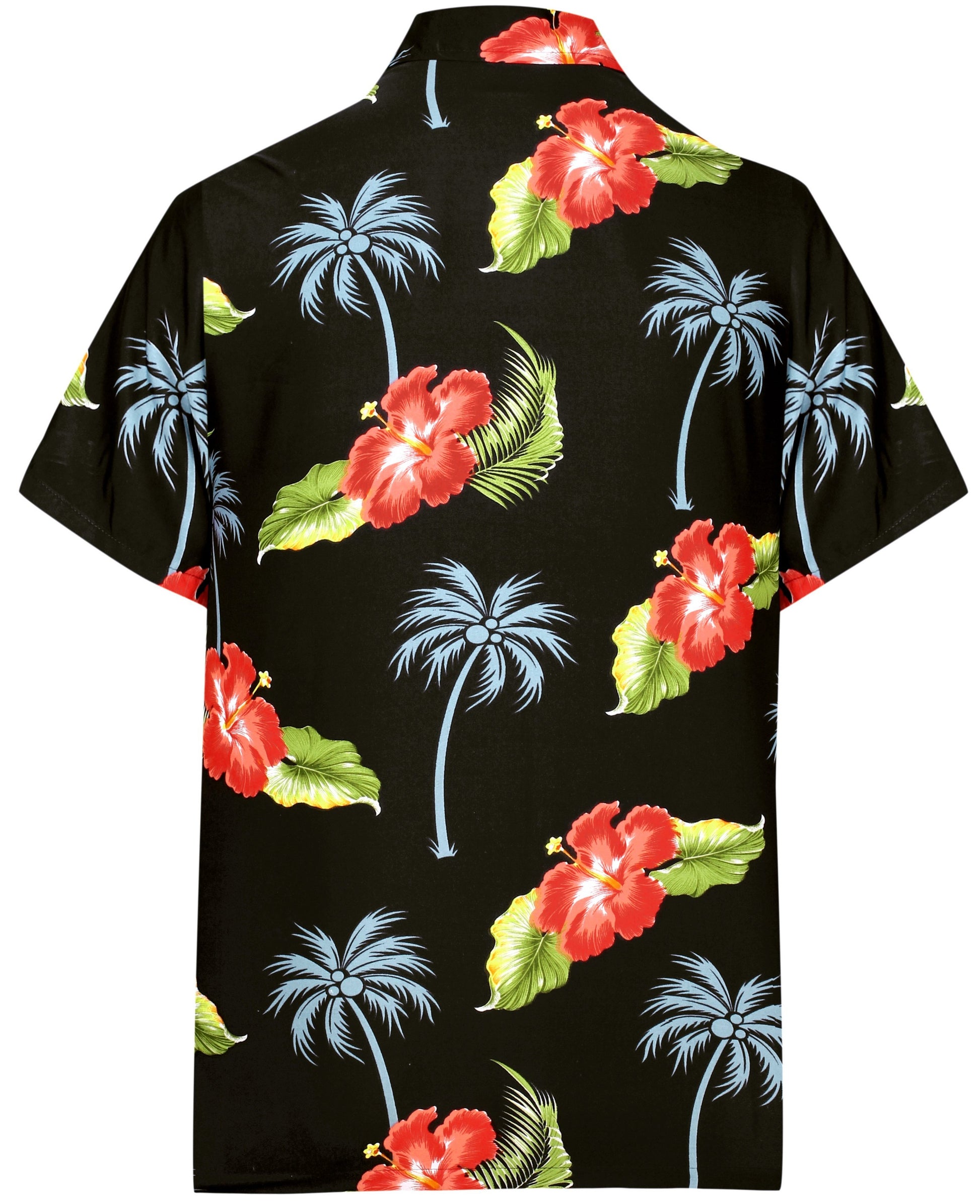 LA LEELA Shirt Casual Button Down Short Sleeve Beach Shirt Men Aloha Pocket shirt Halloween Black_W365