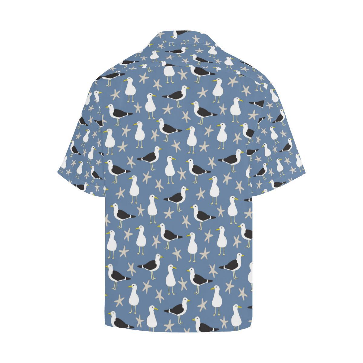 Seagull Pattern Print Design 01 Mens All Over Hawaiian Shirt