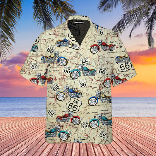 Amazing Vintage Motorcycle On Route 66 Hawaiian Shirt | For Men &amp;amp; Women | Adult | Wt1275