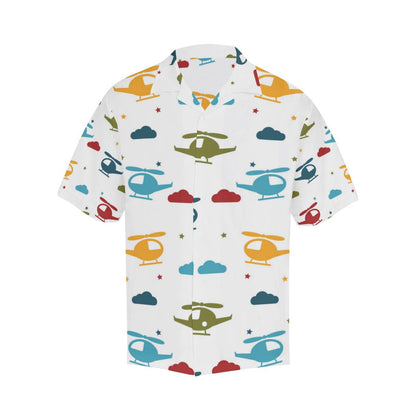 Colorful Helicopter Pattern Mens All Over Print Hawaiian Shirt