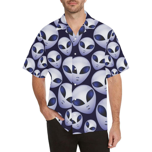 Alien Pattern Print Design 01 Mens All Over Hawaiian Shirt